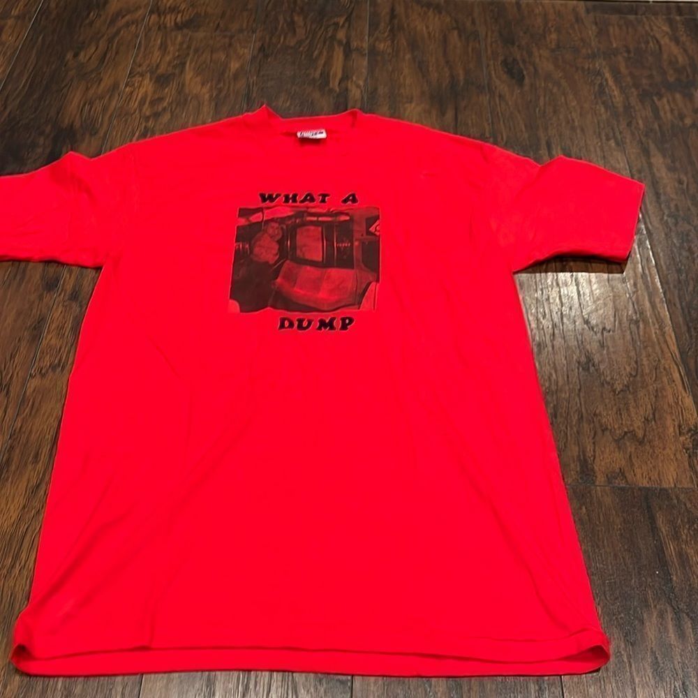 Vintage what a dump single stitched tee red size xl on Hanes Beefy-t like new
